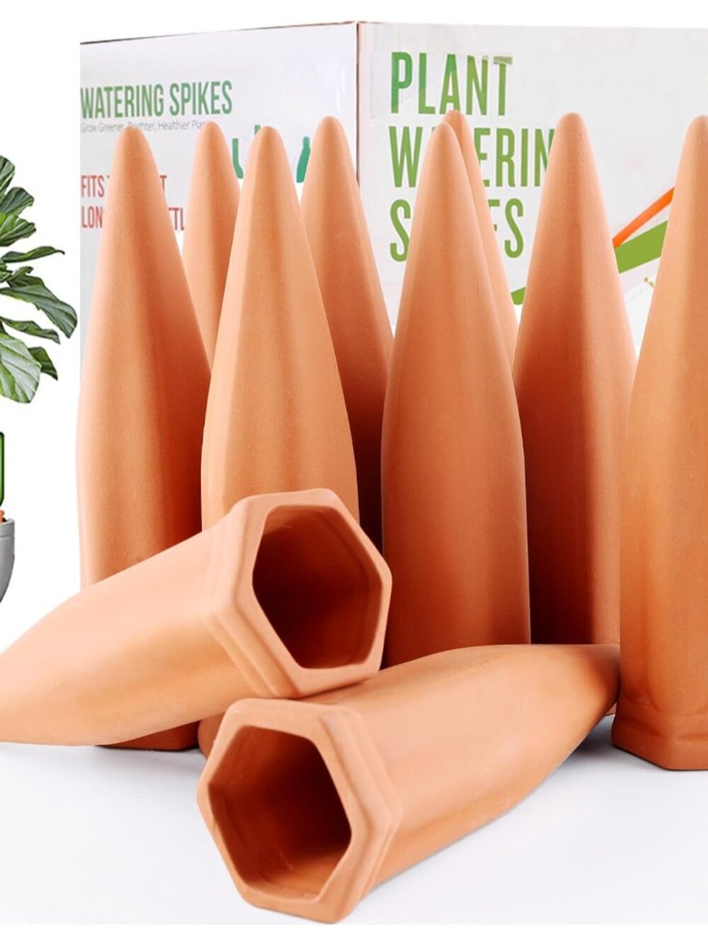 Plant Watering Devices - Terracotta Vacation Self Plant Waterer Spikes Wine Bott